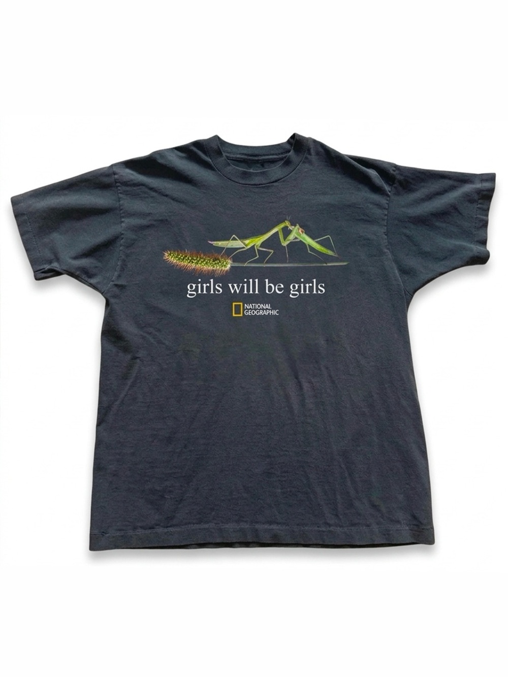 Girls Will Be Girls Praying Mantis Funny Meme Graphic Black T-Shirt